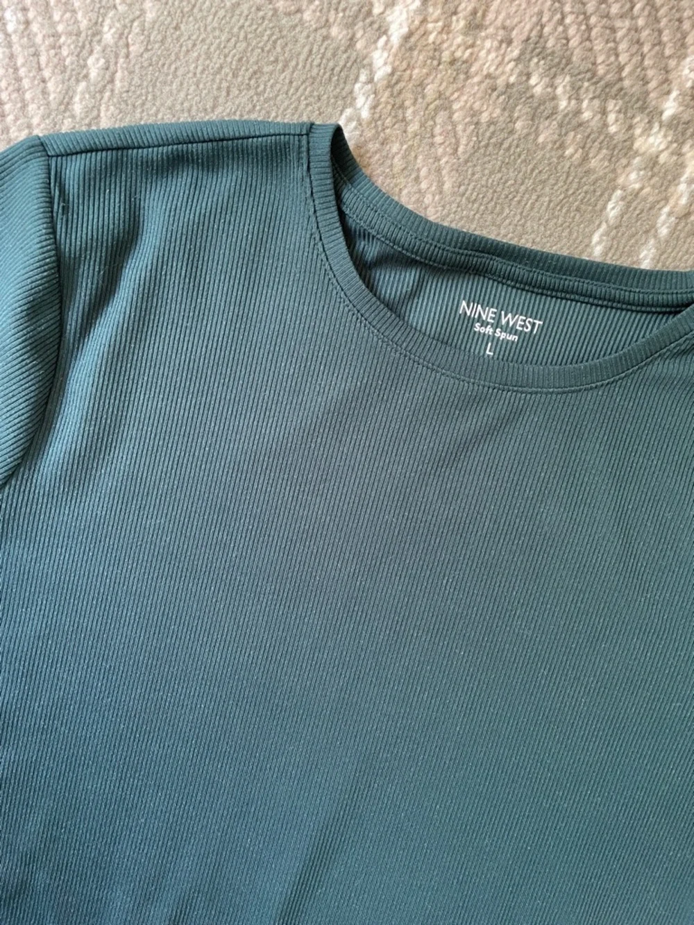 Nine West softspun micro rib tshirt L - Picture 2 of 3